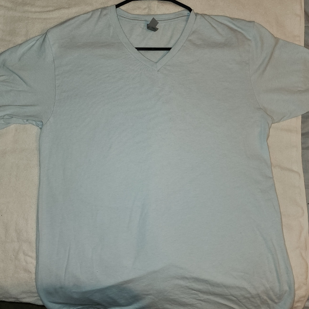 Mens Next Level Apparel V Neck T Shirt Large  Light Blue